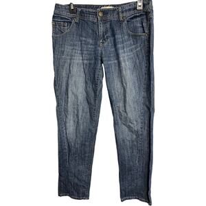 CAbi Jeans Women Size 4 Dark Wash Blue Denim Mid Rise 100% Cotton Straight Leg